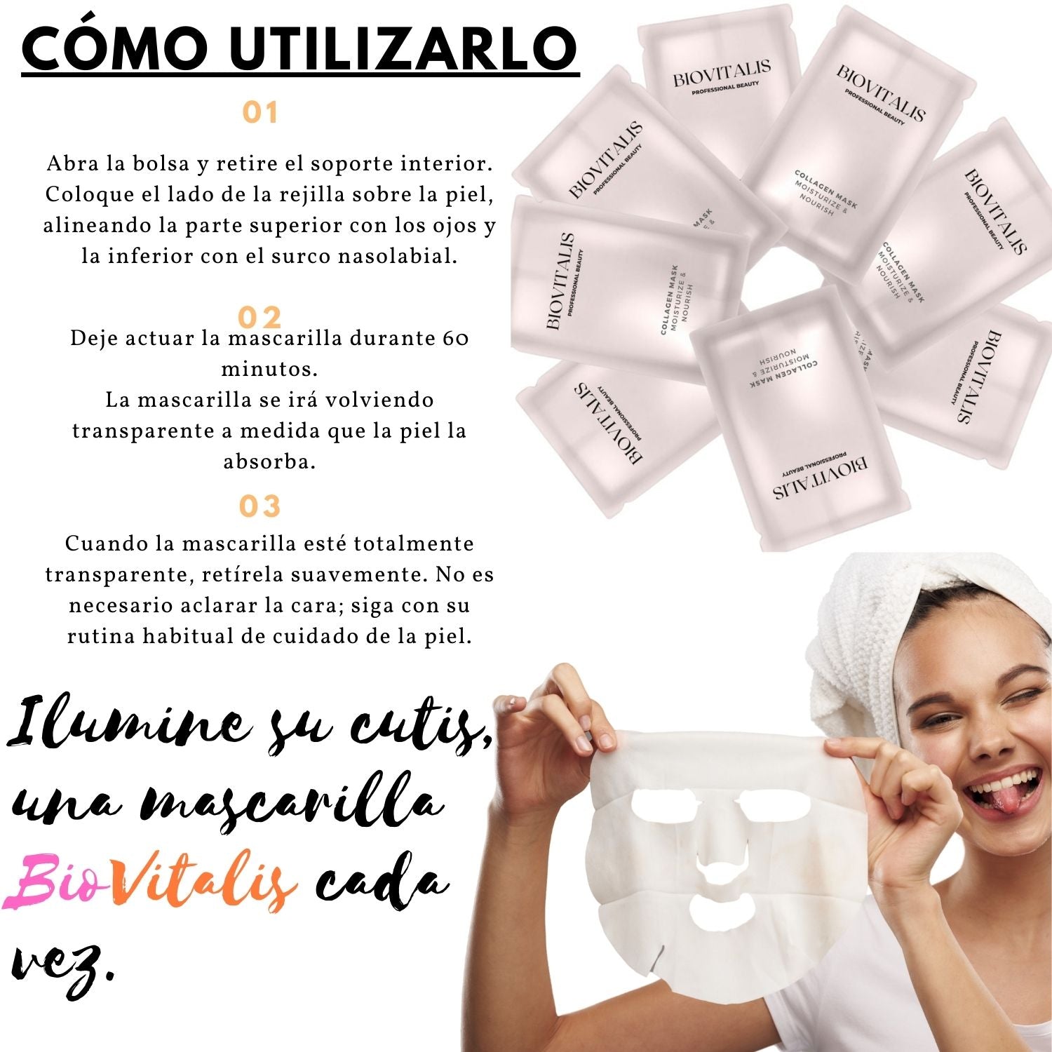 BIOVITALIS mascarilla facial de colágeno